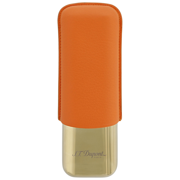 S.T. Dupont 2er Zigarrenetui Orange Gold frontal