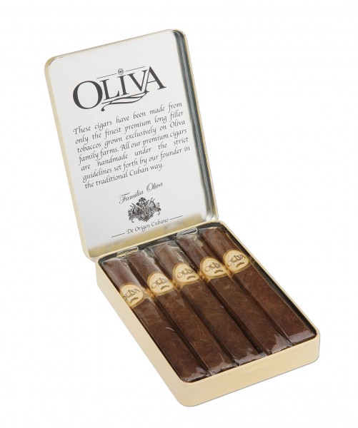 Oliva Serie O Small Cigars Tin open pack of 5