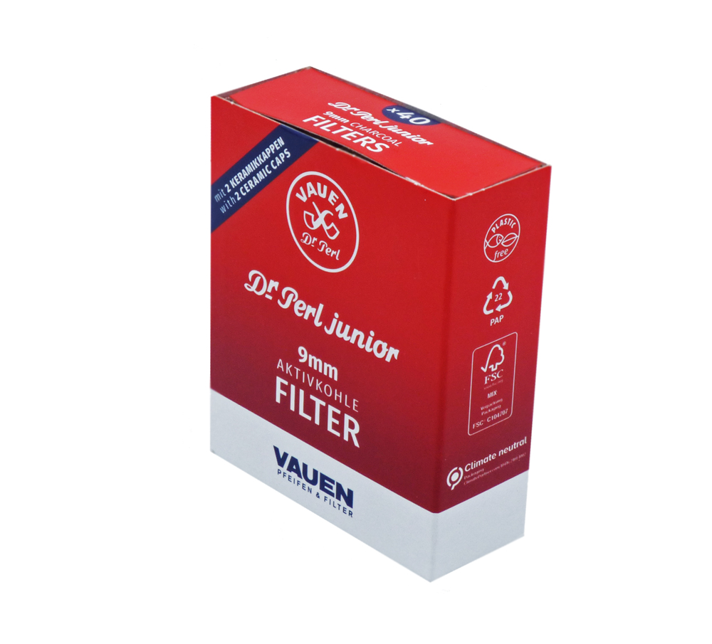 Perl Junior Jumax Aktivkohle 9 mm 4 Pakete à 180 Filter 4 x Pfeifenfilter Dr 